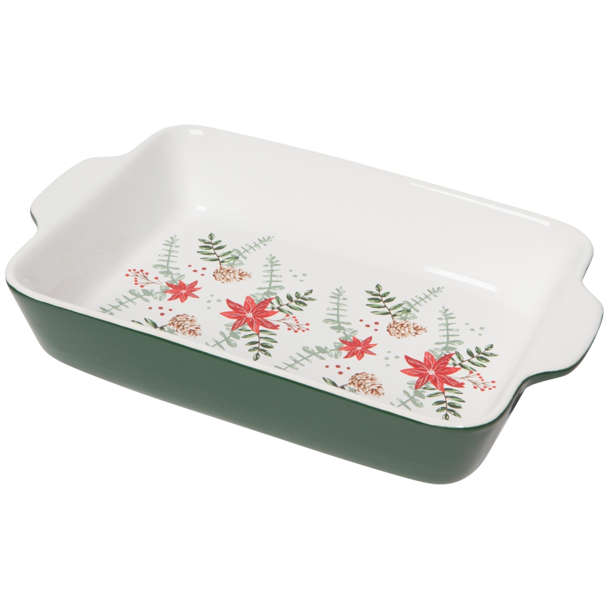 Picture of Danica Brands L62009 11.75 x 7.25 x 2.25 in. Poinsettia Christmas Baking Dish
