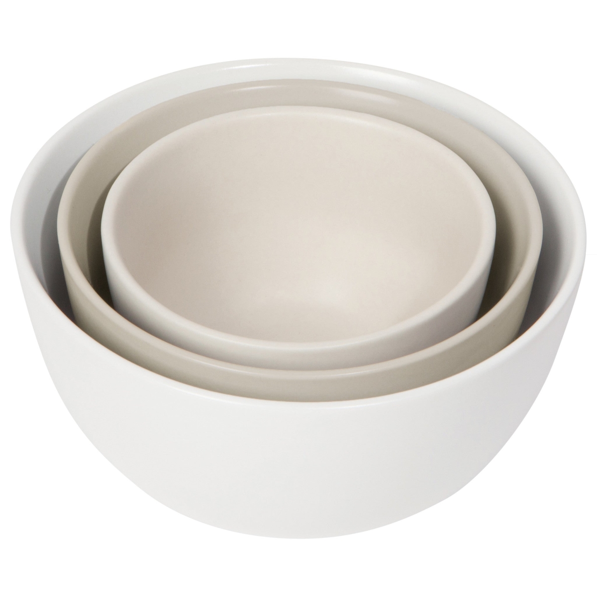 Picture of Danica Brands L153002 Matte White Prep Bowl, Set of 3