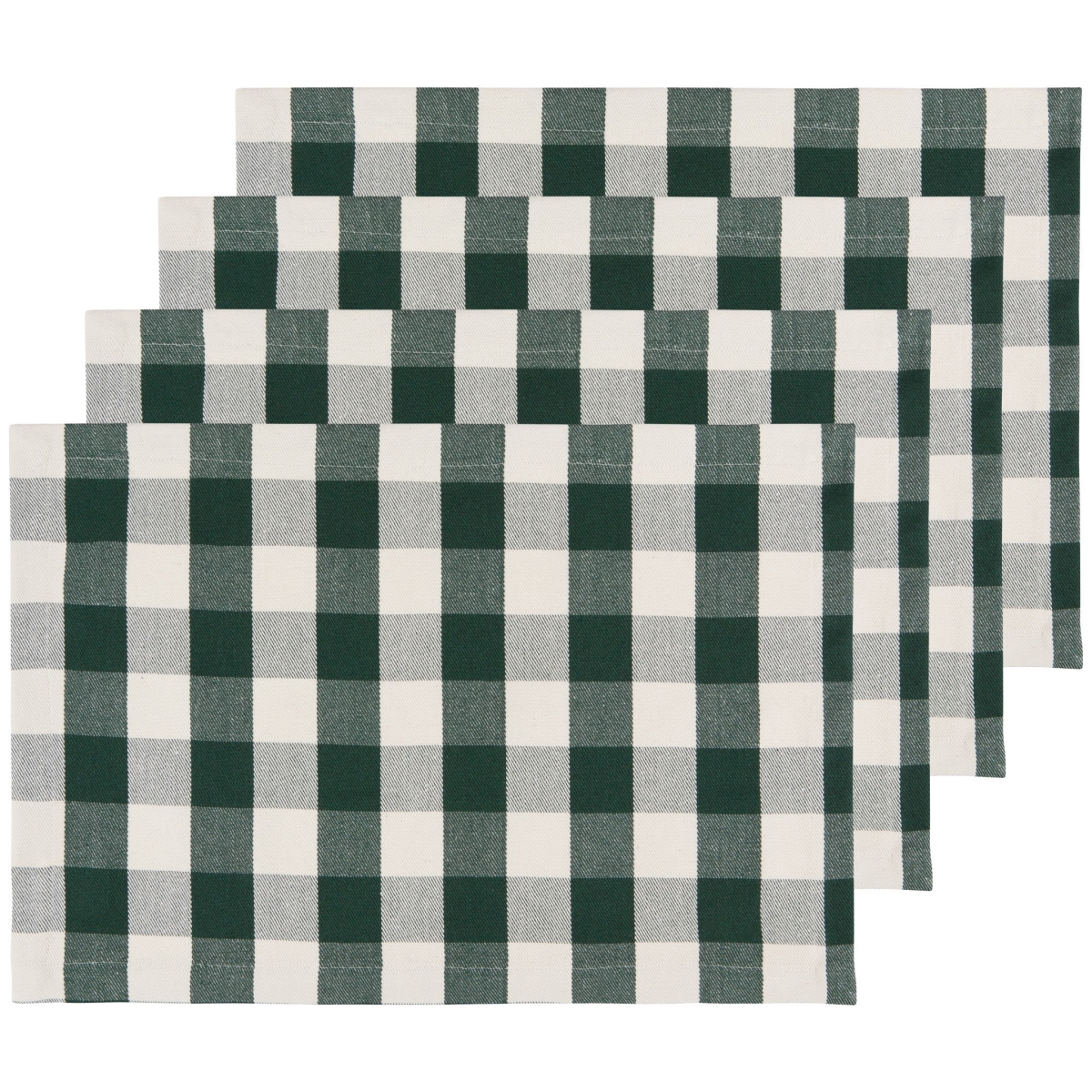 Picture of Danica Brands 1047016 Recycled Cotton 2nd Spin Green Buffalo Check Placemats, Set of 4