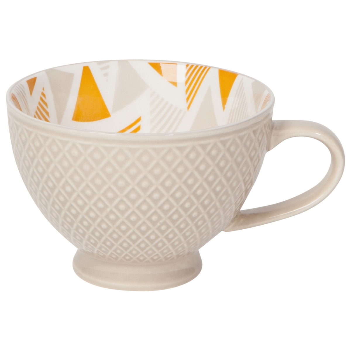 Picture of Danica Brands L155002 14 oz Taupe Stamped Latte Mug