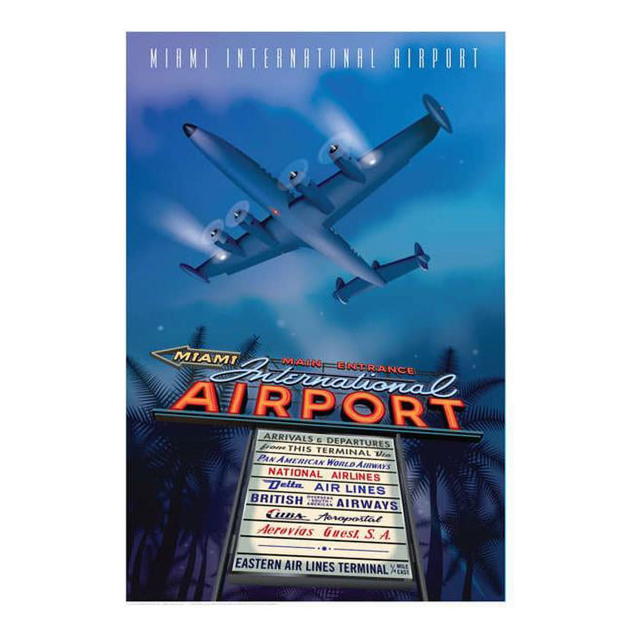 Picture of Jetage Aviation Art JA031 14 x 20 in. Mia International Airport Poster