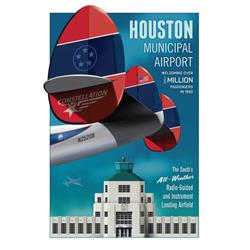 Picture of Jetage Aviation Art JA044 14 x 20 in. Houston Municipal Airport Poster