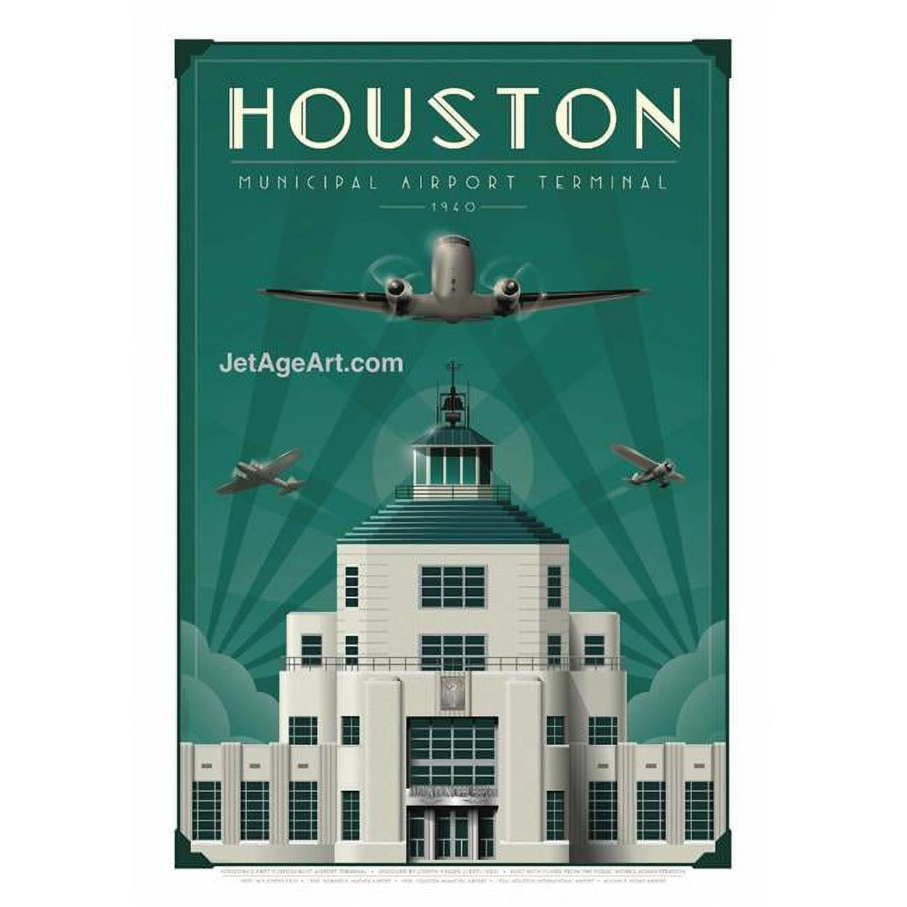 Picture of Jetage Aviation Art JA090 14 x 20 in. 1940 Poster Houston Air Terminal Poster