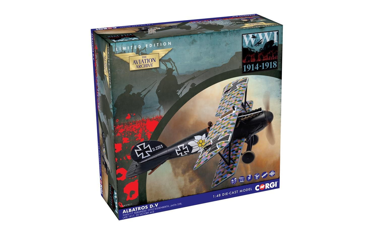 Picture of Corgi CG37811 Albatross DV 1-72 Edelweiss Otto Kissenberth Model Plane