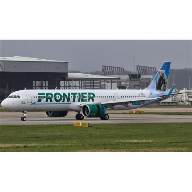 Picture of Skymarks SKR8411 1-100 Scale Frontier Airbus A321 Kari The Fisher Model Skymarks Airlines with Wooden Stand & Gear