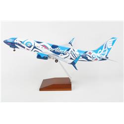 Picture of Skymarks SKR8295 1-100 Scale 737-800 Alaska Salmon Airlines with Wood Stand & Gear