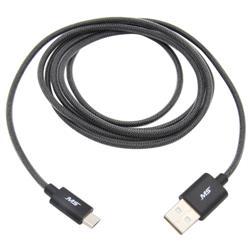 Picture of MobileSpec MBS06110 5 ft. Micro to USB Charge And Sync Fishnet Cable - Black