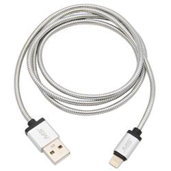Picture of MobileSpec MBS06277 3 ft. Lightning to USB Charge And Sync Metal Cable - Silver