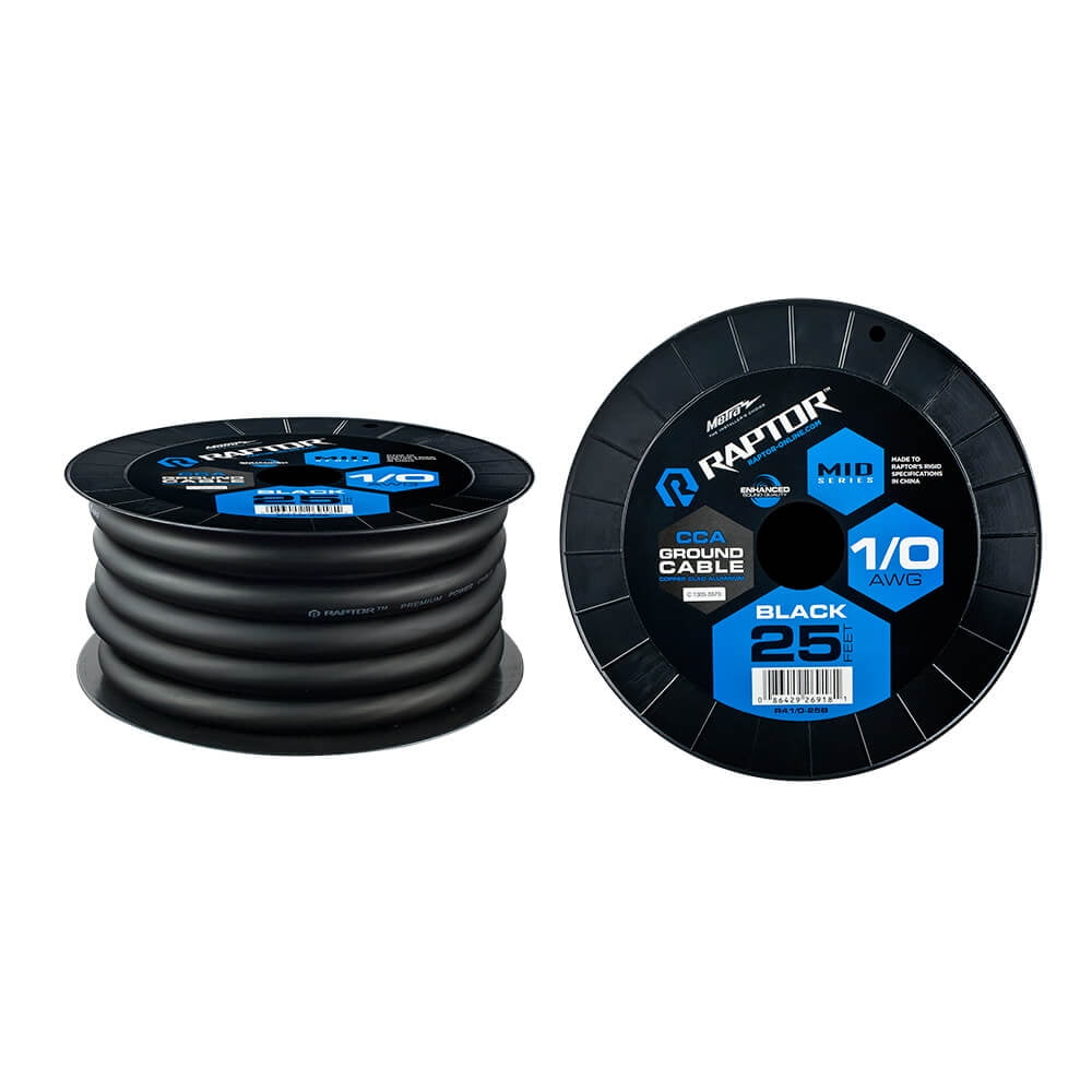 Picture of Raptor R4B025 25 ft. Mid-Series Power Cable - 1 by 0 AWG CCA in Black