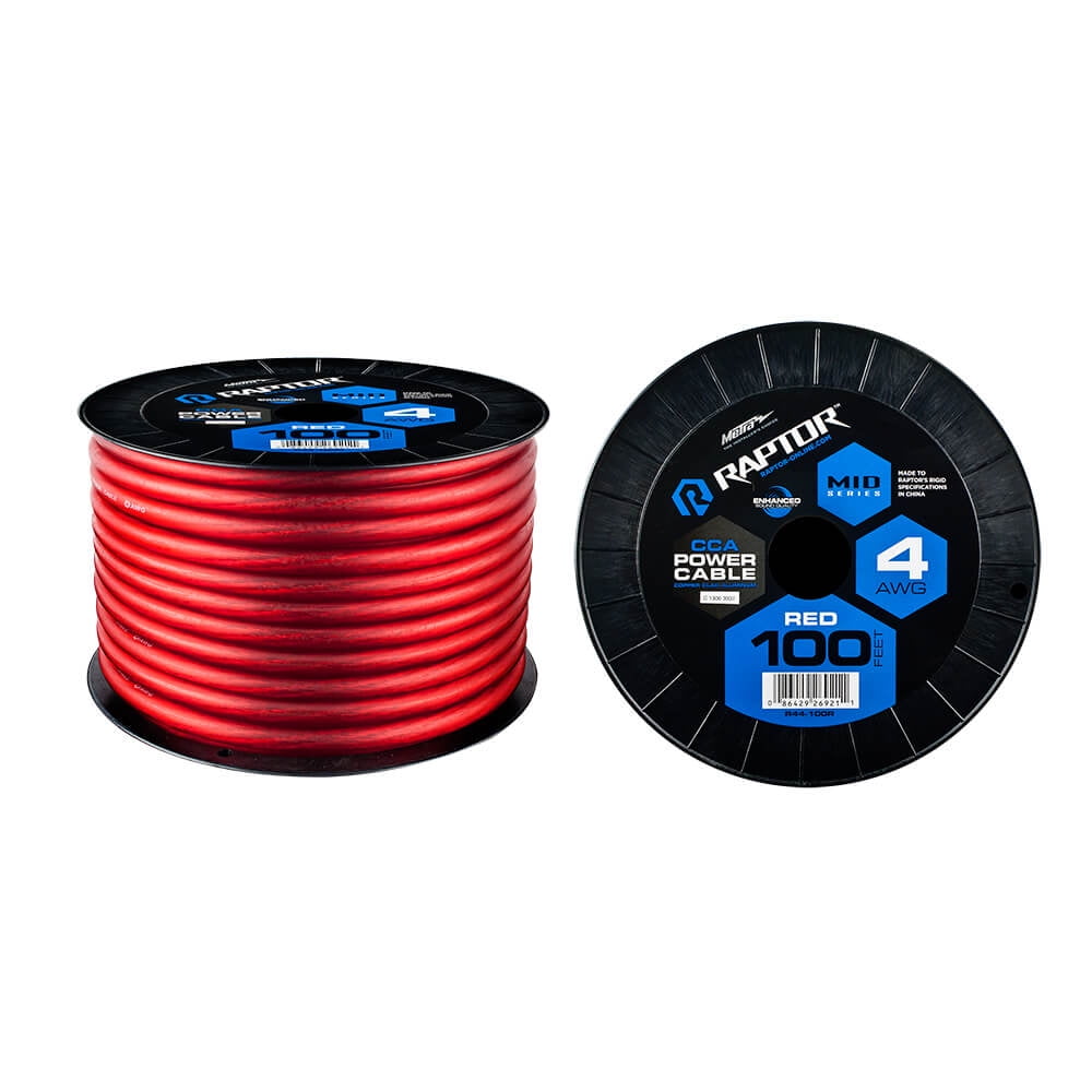 Picture of Raptor R4R4100 100 ft. Mid-Series Power Cable - 4 AWG CCA in Red