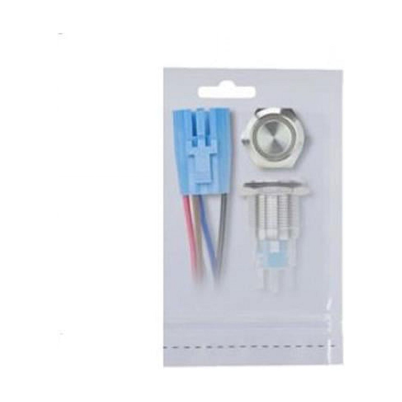 16 mm Stainless Round Switch with Latch & Harness - White