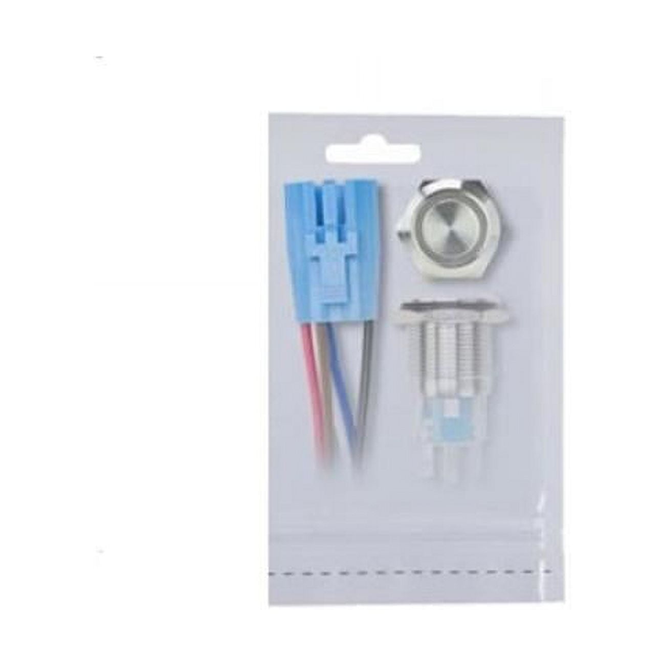19 mm Stainless Round Switch with Latch & Harness - Red