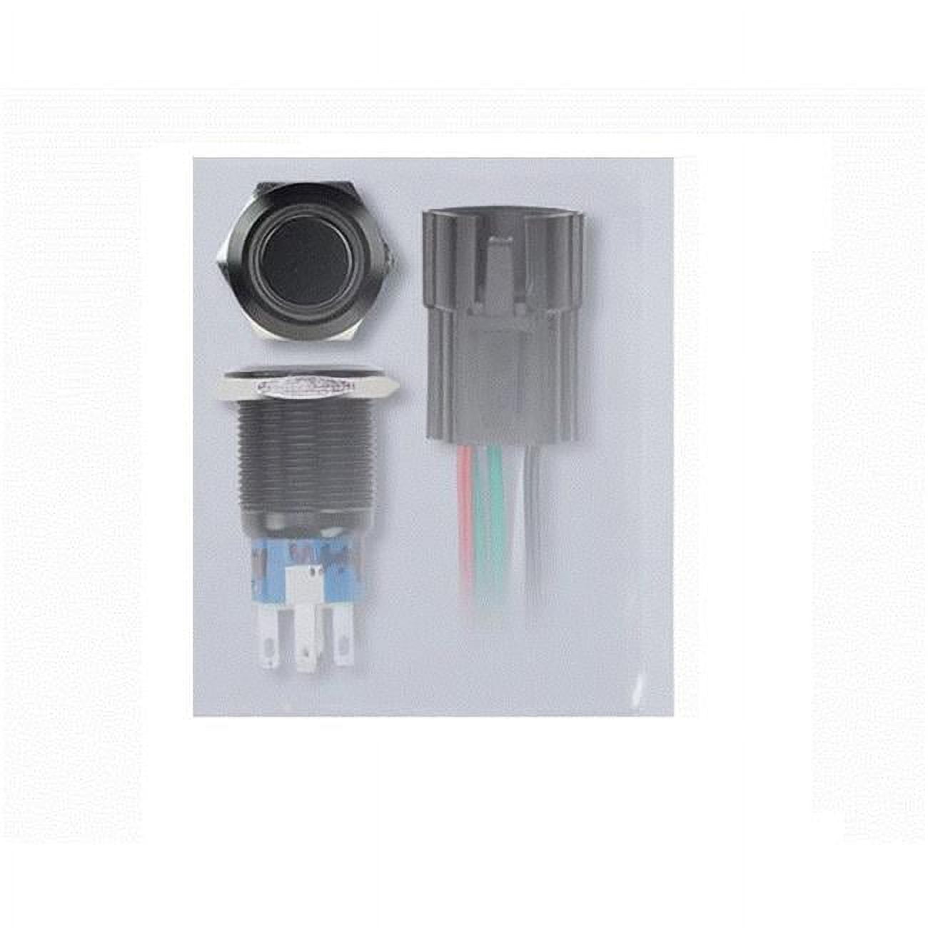 19 mm Black Round Switch with Latch & Harness - White