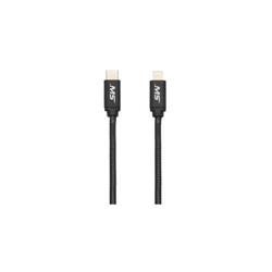 Picture of MobileSpec MBS06903 6 ft. 18W Metal Lightning to USB-C Charge &amp; Sync Cable Black