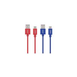 Picture of MobileSpec MB06337 4 ft. USB-C TM to USB Charge &amp; Sync Cable  Red &amp; Blue 