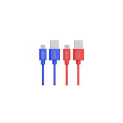 Picture of MobileSpec MB06137 4 ft. Micro to USB Charge &amp; Sync Cable Assortment  Red &amp; Blue 