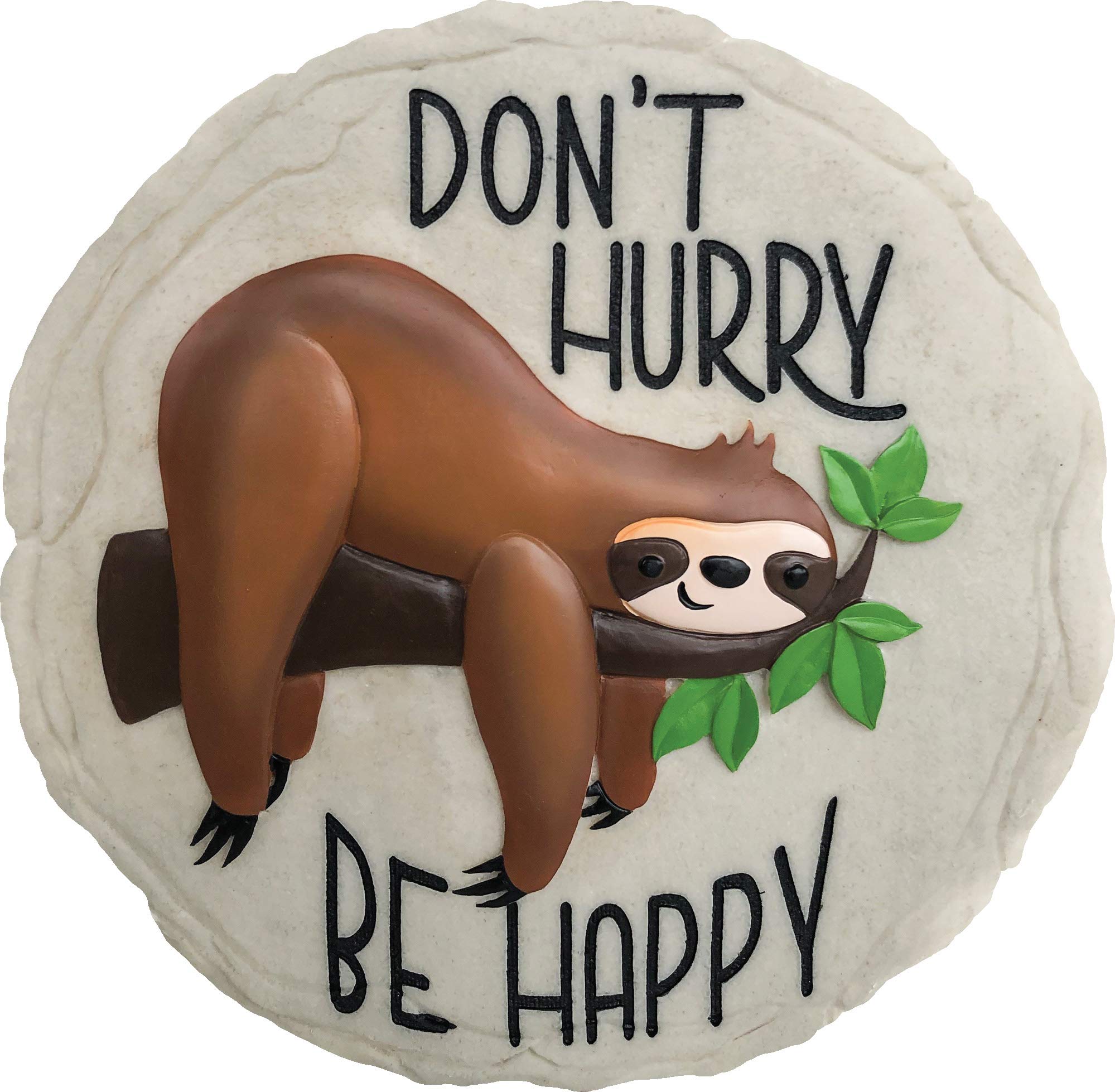 13216 9 in. Stepping Stone  Sloth Dont Hurry Be Happy