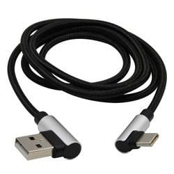 Picture of Mobile Spec MB06317 3 ft. Right Angle USB-C Cable  Silver &amp; Black 