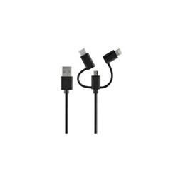 Picture of Rove RV06551 4 ft. USB to USB-C TM Lightning R &amp; Micro Charge &amp; Sync Cable  Black