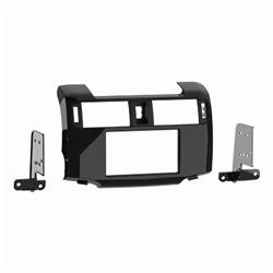 Double Din Dash Kit for 2010 Toyota 4Runner - Black - Compatible with Single/Double DIN - High Gloss Finish