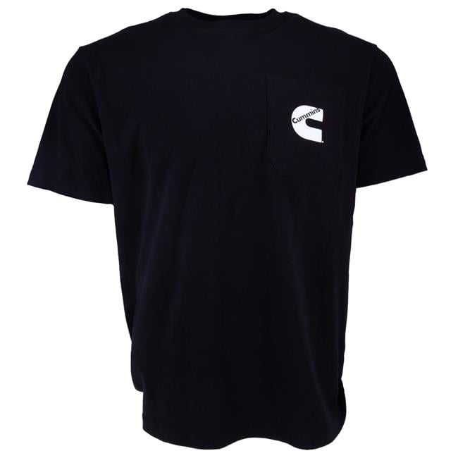CMN4750 Unisex Cotton Short Sleeve T-Shirt with Pocket - Black - 3XL