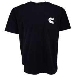 CMN4751 Unisex Cotton Short Sleeve T-Shirt with Pocket - Black - 4XL