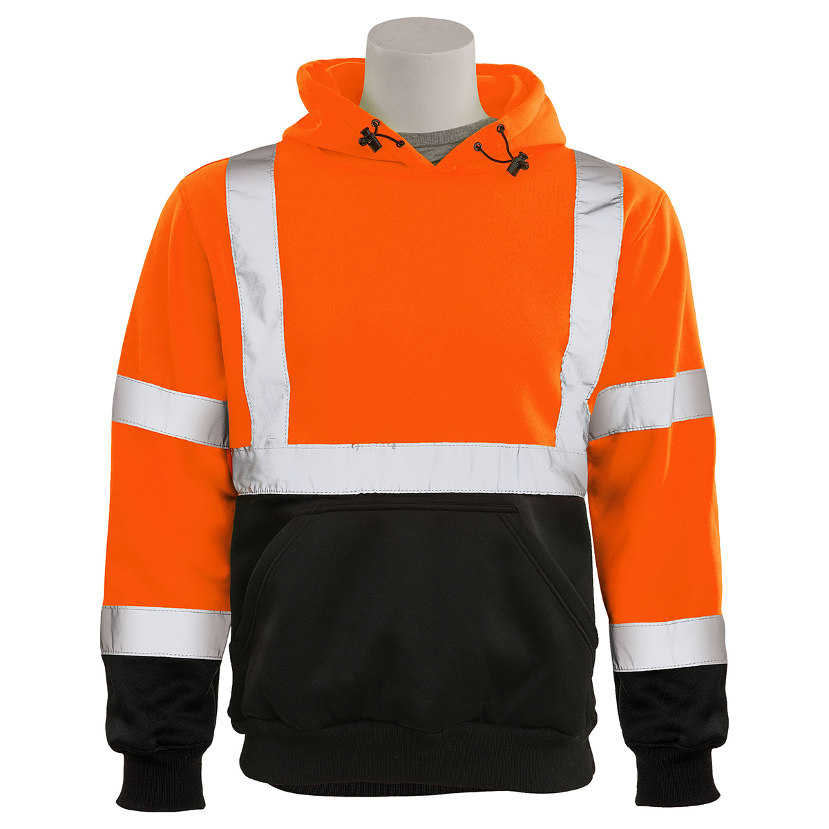 61551A Pullover Sweatshirt with Attached Hood - Hi Viz Orange - 2XL