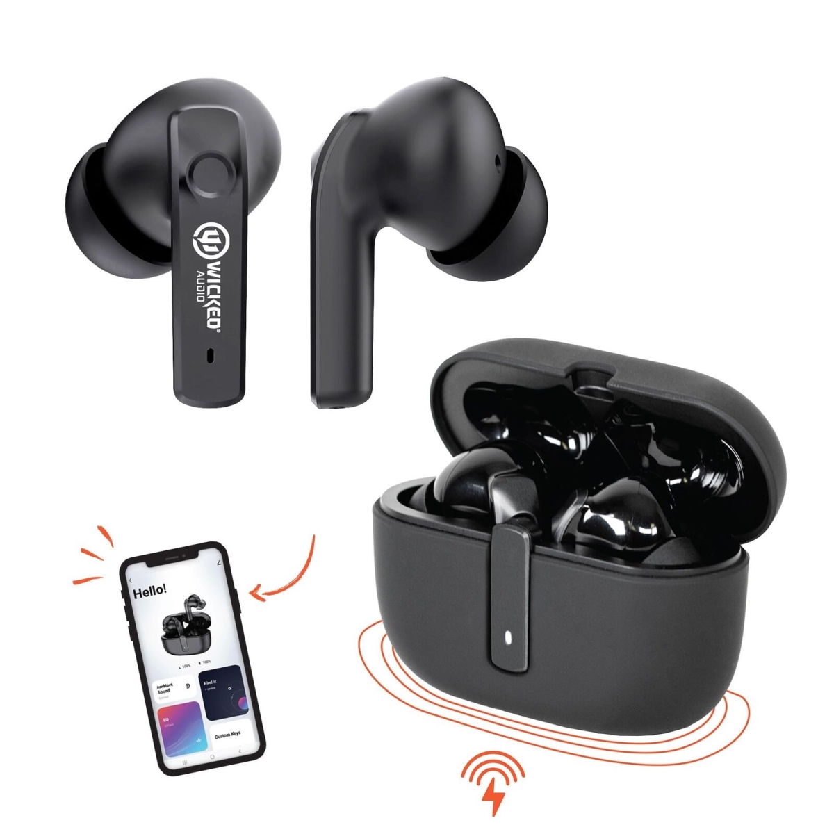 WITW4850 Mojo 800 True Wireless Earbuds with App, Black