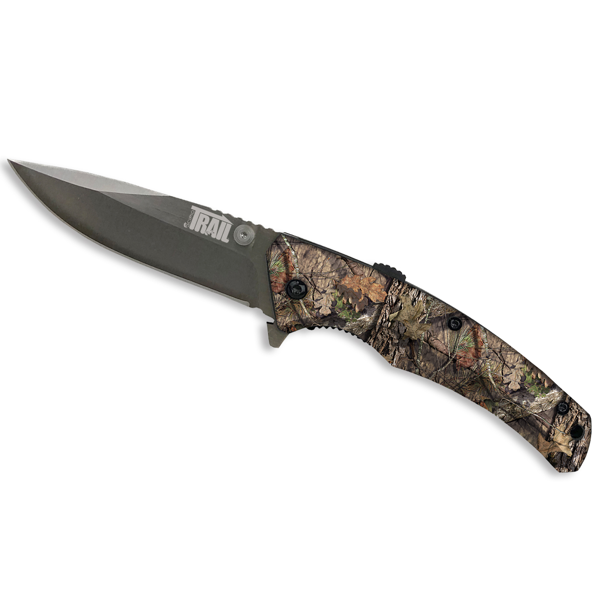 FAB004M Ghost Sidewinder Camo Assisted-Opening Knife - 3.25 in. Blade Steel Pocket Folding Knife - Mossy Oak
