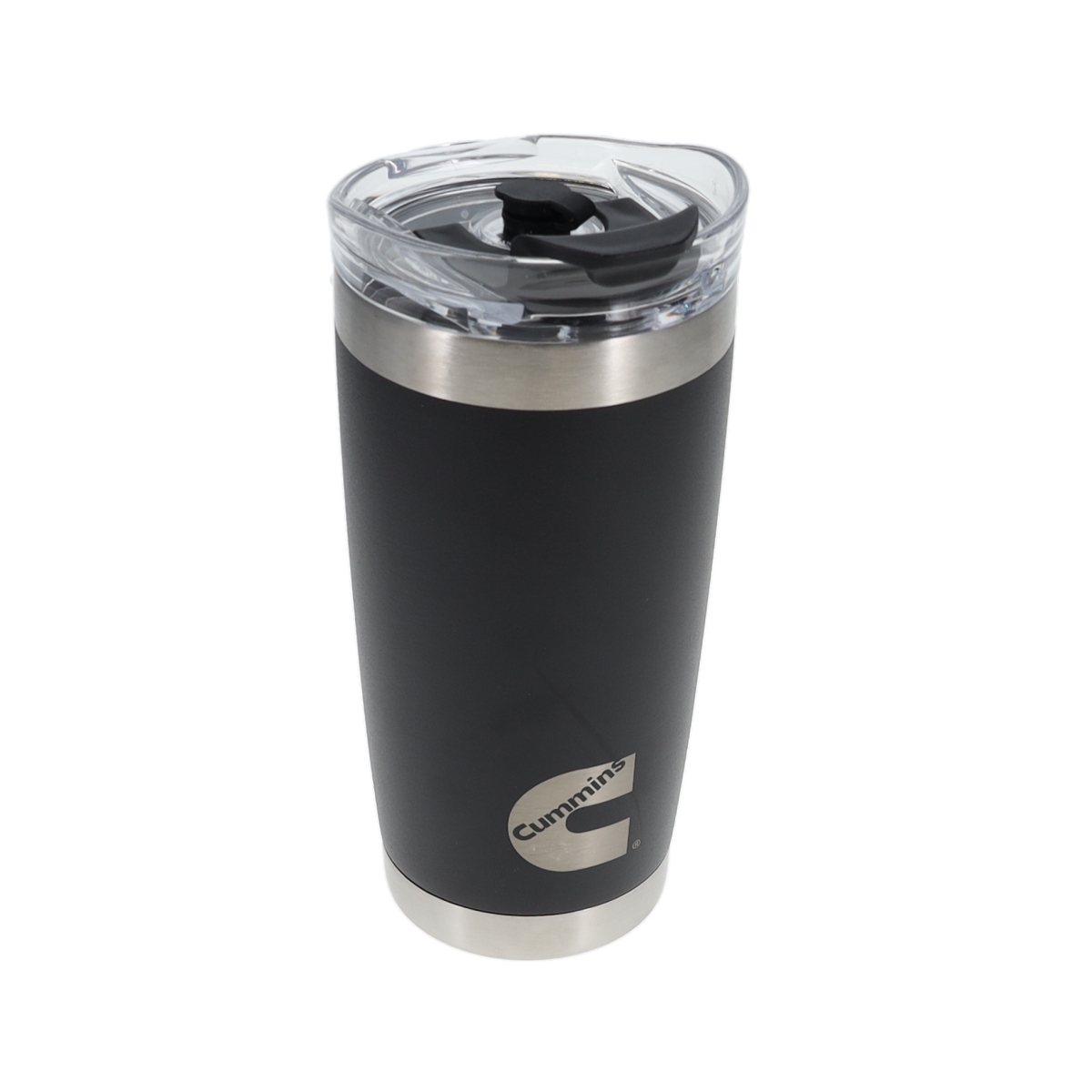 Picture of Cummins CMN34733 Cummins Black Matte 20oz Tumbler - Stainless Steel Reusable Travel Coffee Mug Double Wall Insulated Thermal Coffee Mug Snap Seal