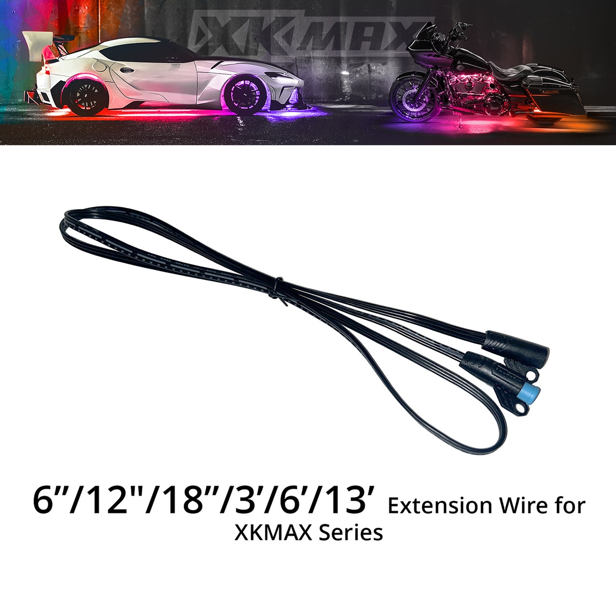 XKGLOW XKmax 3pin Extension Wire (MX-WIRE-6, MX-WIRE-12, MX-WIRE-18, MX-WIRE-3FT, MX-WIRE-6FT, MX-WIRE-13FT) (248693)