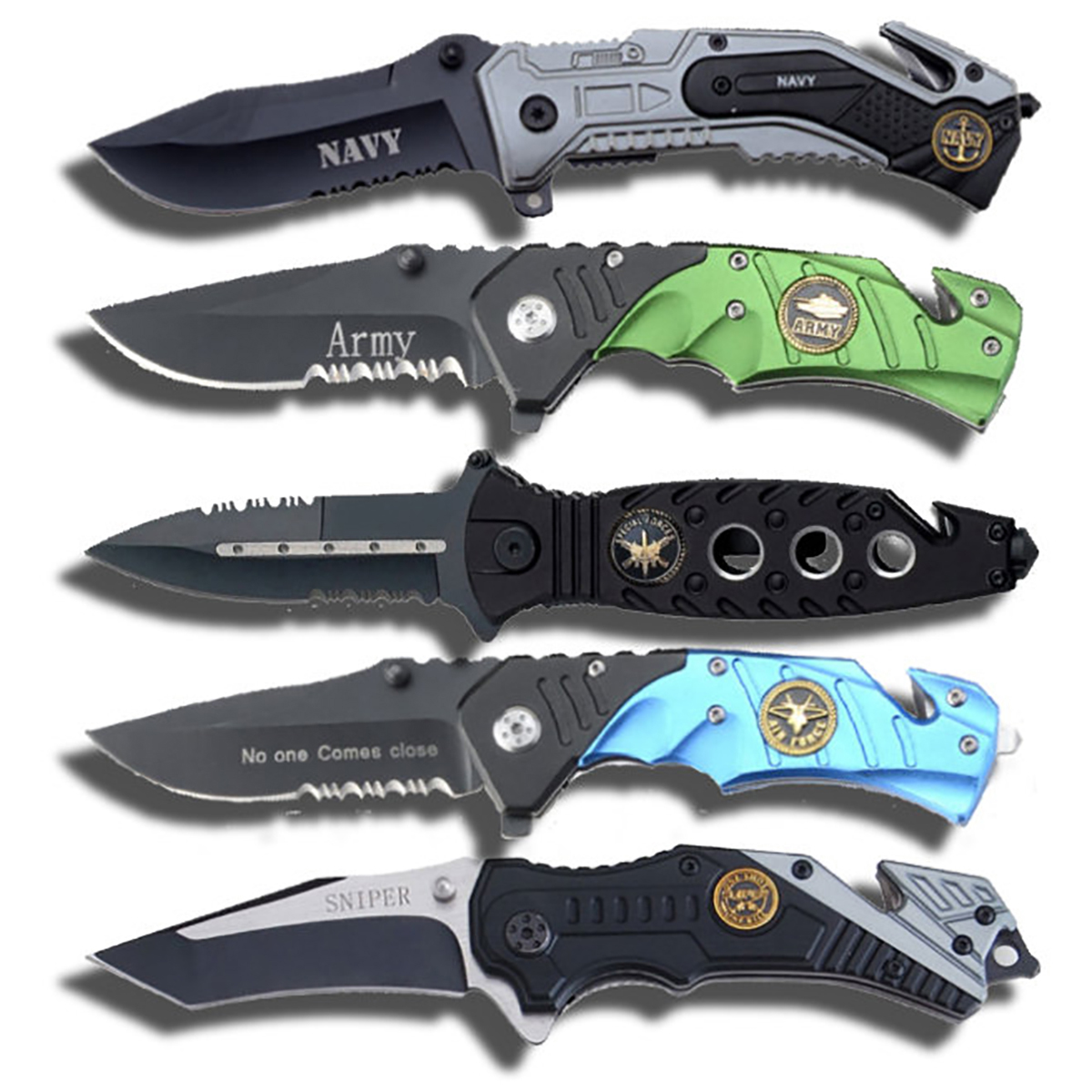TCMILITARY 12 Piece Military Knife - Assorted Color