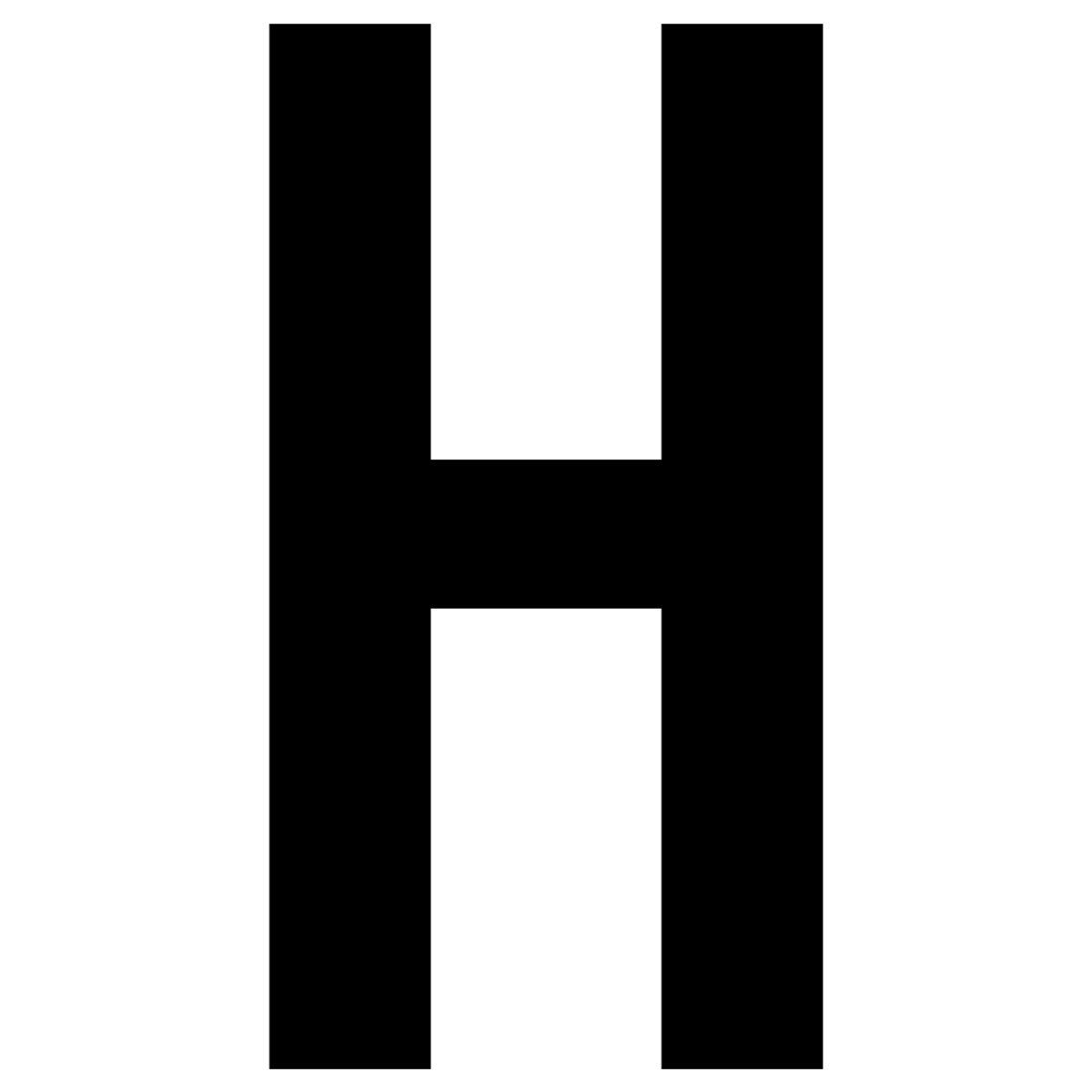 61618 Letter H White Vinyl Adhesive Label - 5 in.