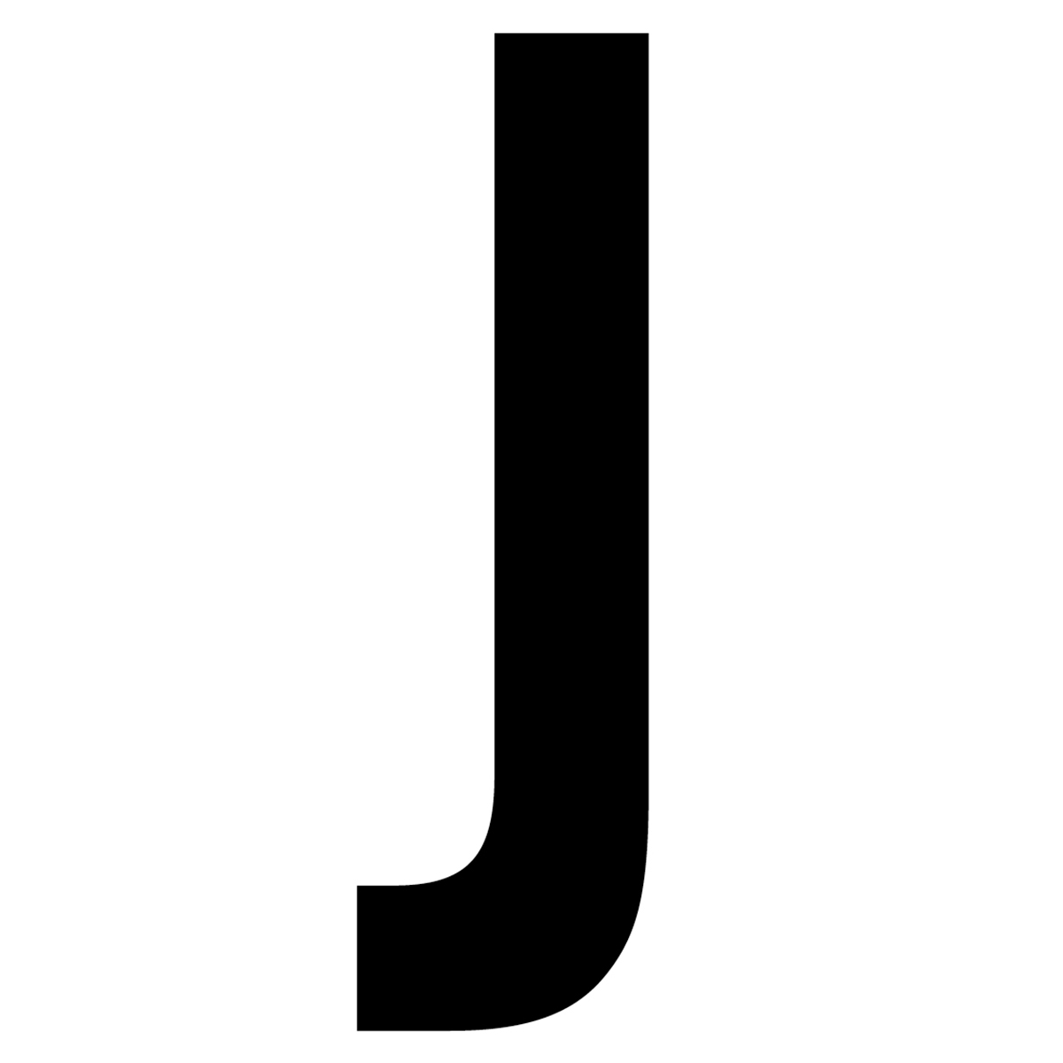 61620N Letter J White Vinyl Adhesive Label - 5 in.