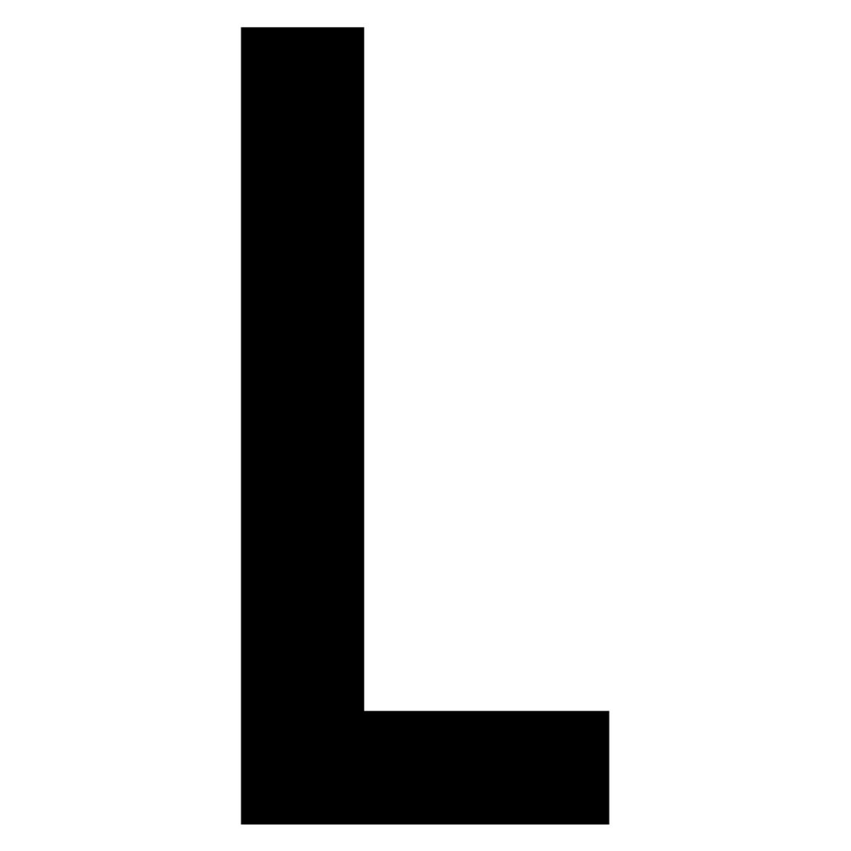61622 Letter L White Vinyl Adhesive Label - 5 in.