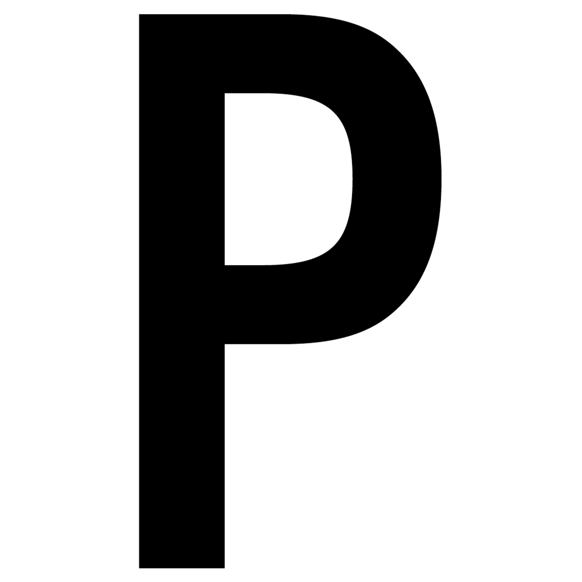 61626 Letter P White Vinyl Adhesive Label - 5 in.