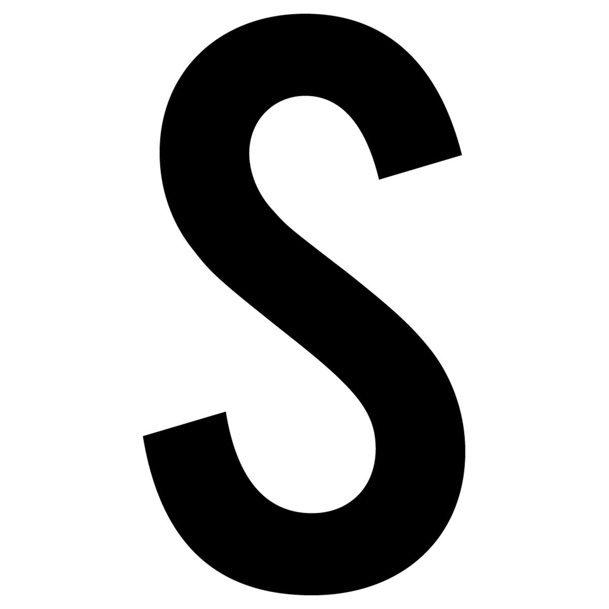 61629 Letter S White Vinyl Adhesive Label - 5 in.