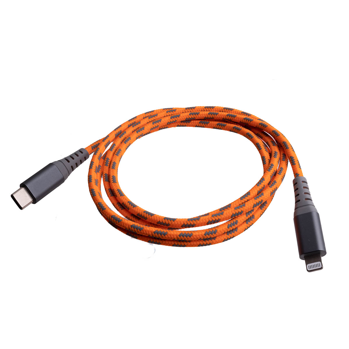MBSHV0425 Hi-Vis 4 Feet Lightning to USB-C Syncing Power Cord Charging Cable for iPhone iPad - Orange