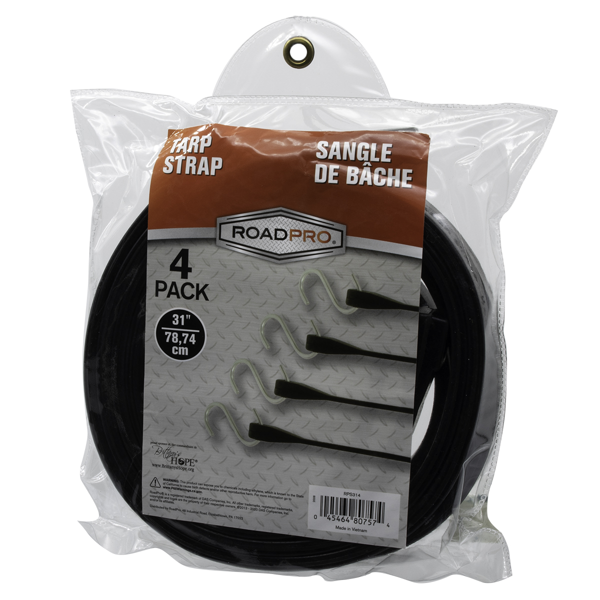 RPS314 Reg Straps Pack - 31 in. - 4 Piece - PVC Bag - 8 Piece