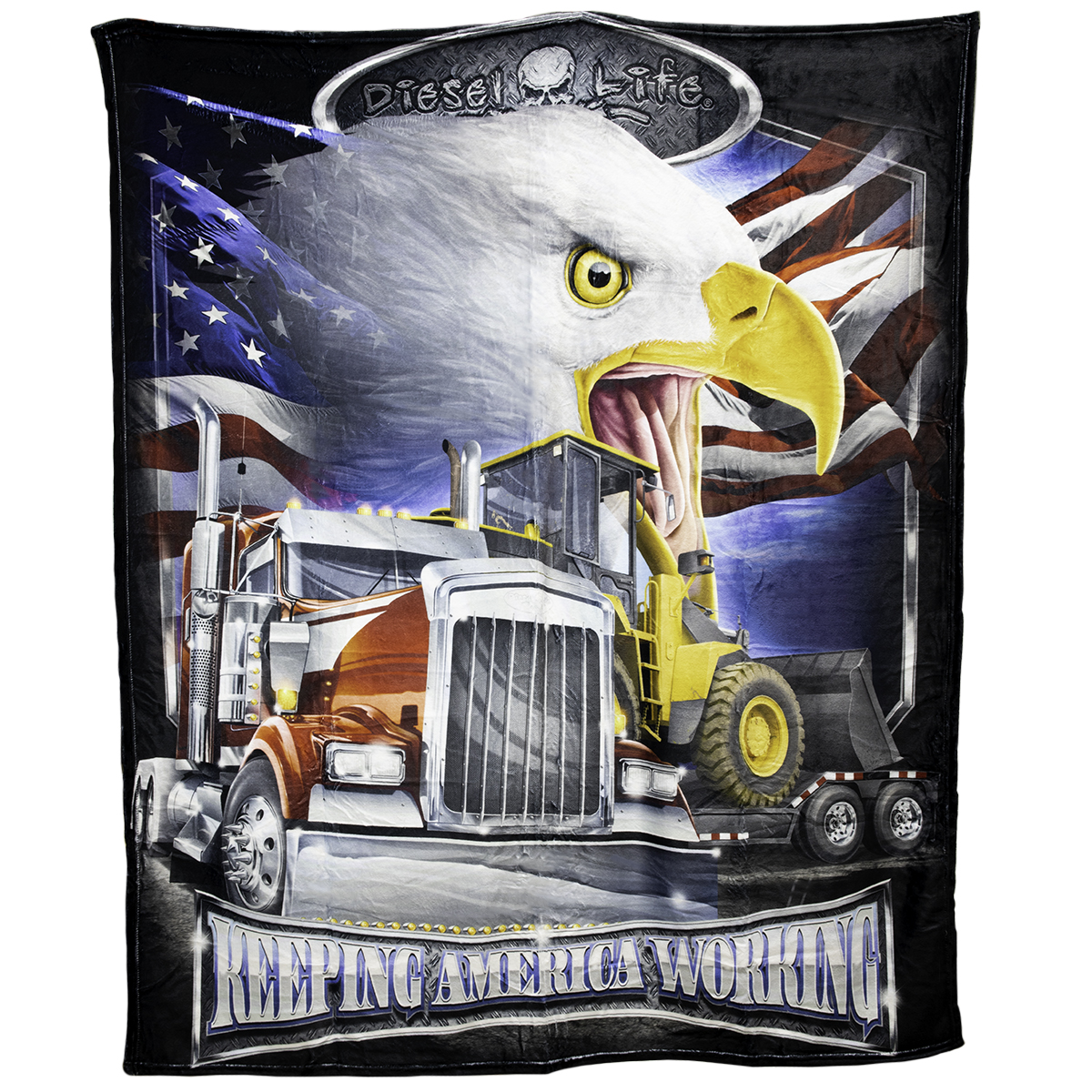 DL01AMWK- Keep America Working Throw Blanket for Couch Lightweight Cozy Soft Throw for Sofa Vehicle Home - 50 x 60 in.
