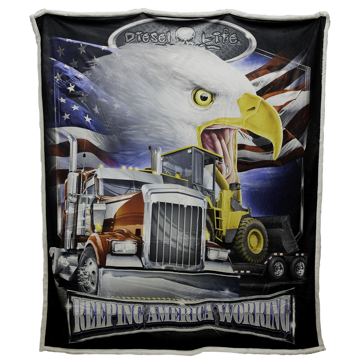 DL02AMWK Keep America Working Throw Blanket for Couch Lightweight Plush Cozy Soft Throw for Sofa Vehicle Home - 60 x 70 in.