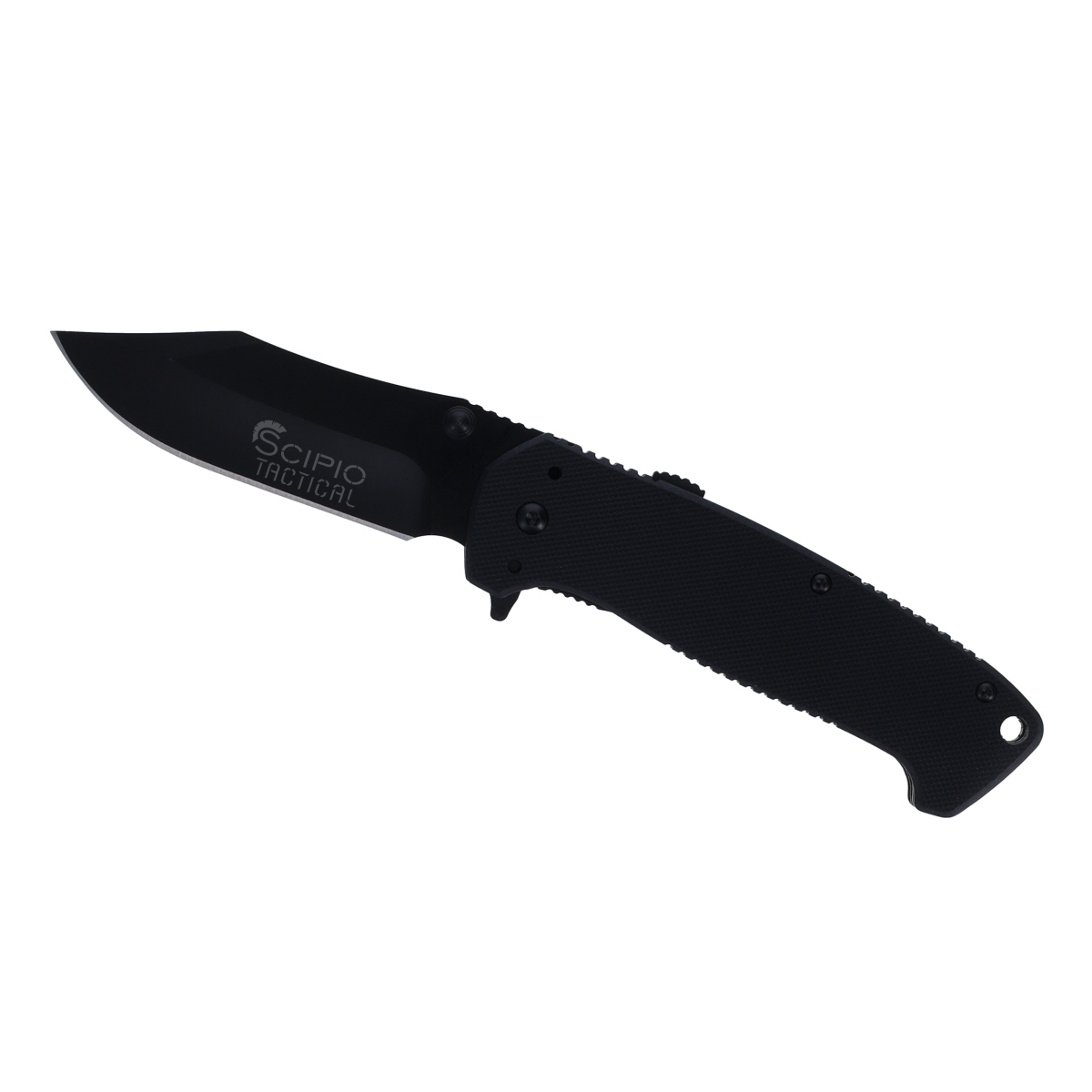 ST060B Night Tracer Assisted-Opening Stainless Steel Flip Style Pocket Folding Knife with Locking Clip - Black