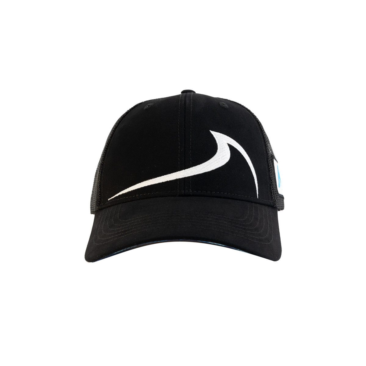 CAP03A Mens Cotton Wave Baseball Cap - Water-Theme Pool Guard Sun Protection Trucker Hat - Black