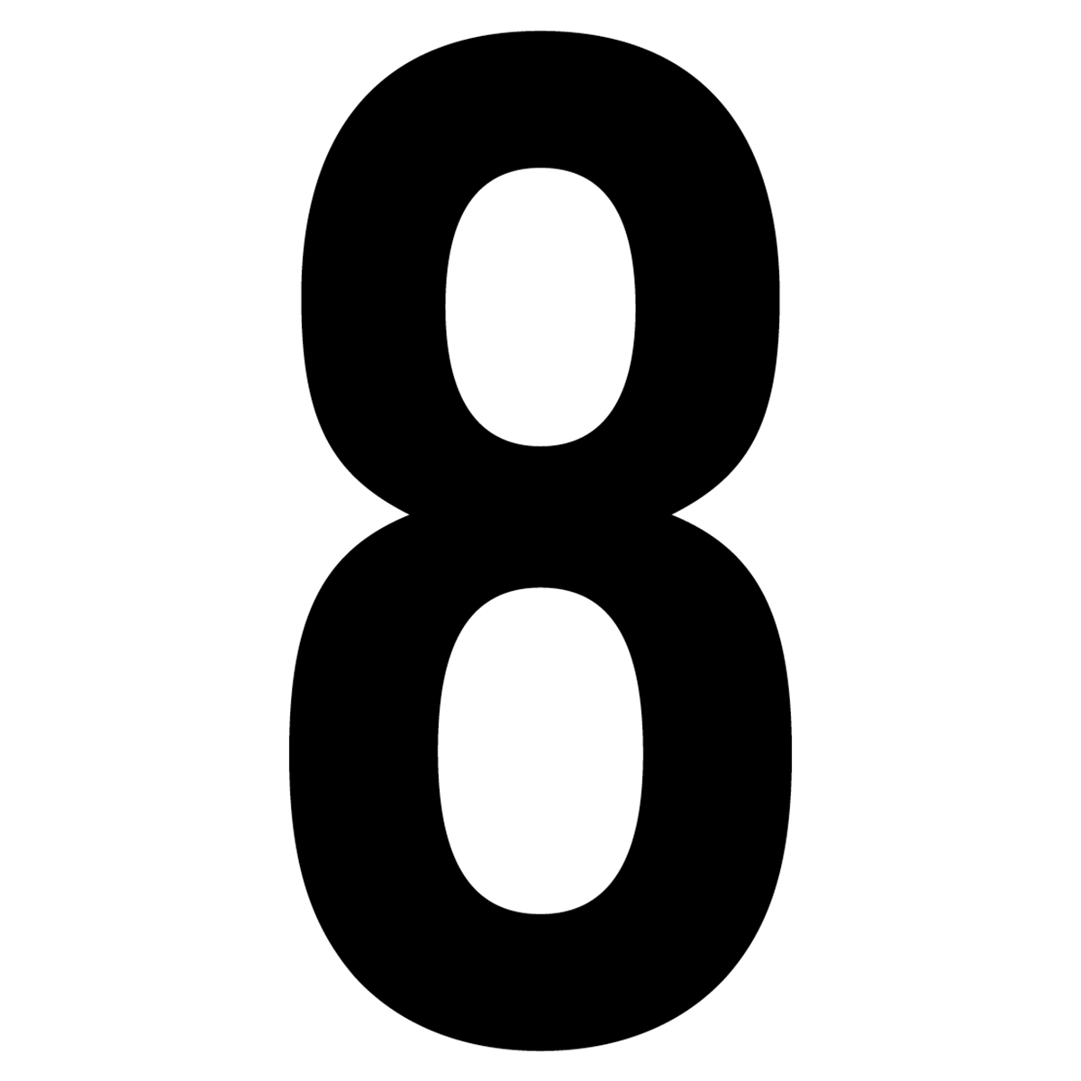 61609 Number 8 White Vinyl Adhesive Label - 5 in.