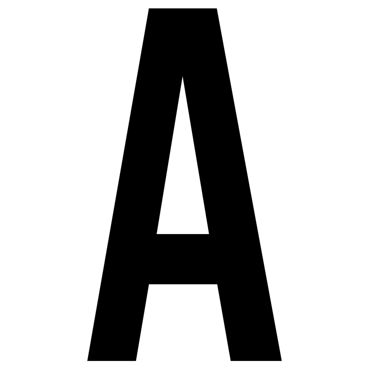 61611 Letter A White Vinyl Adhesive Label - 5 in.