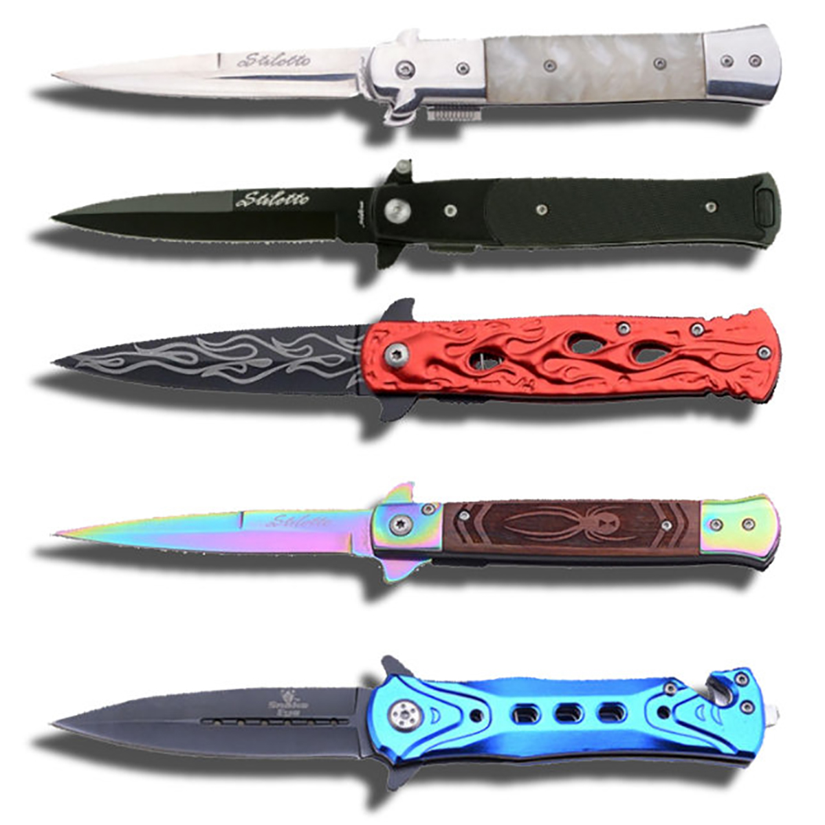 TCSTILETTO 12 Piece Stiletto Wood Knife - Assorted Color