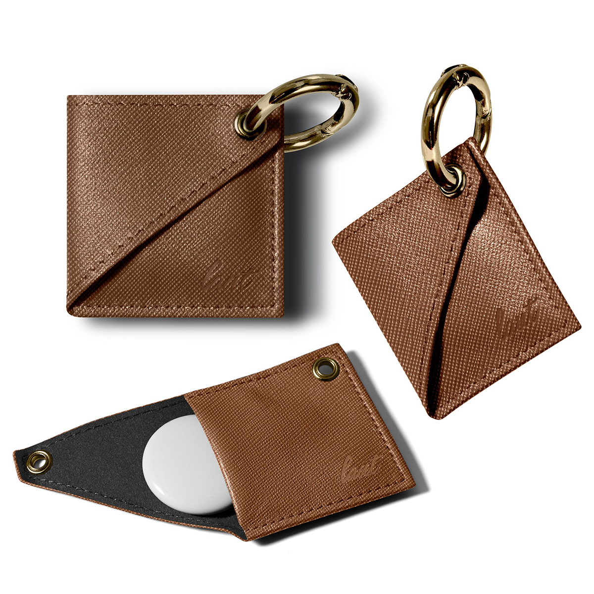 Prestige Air Tag Case - Tan Brown