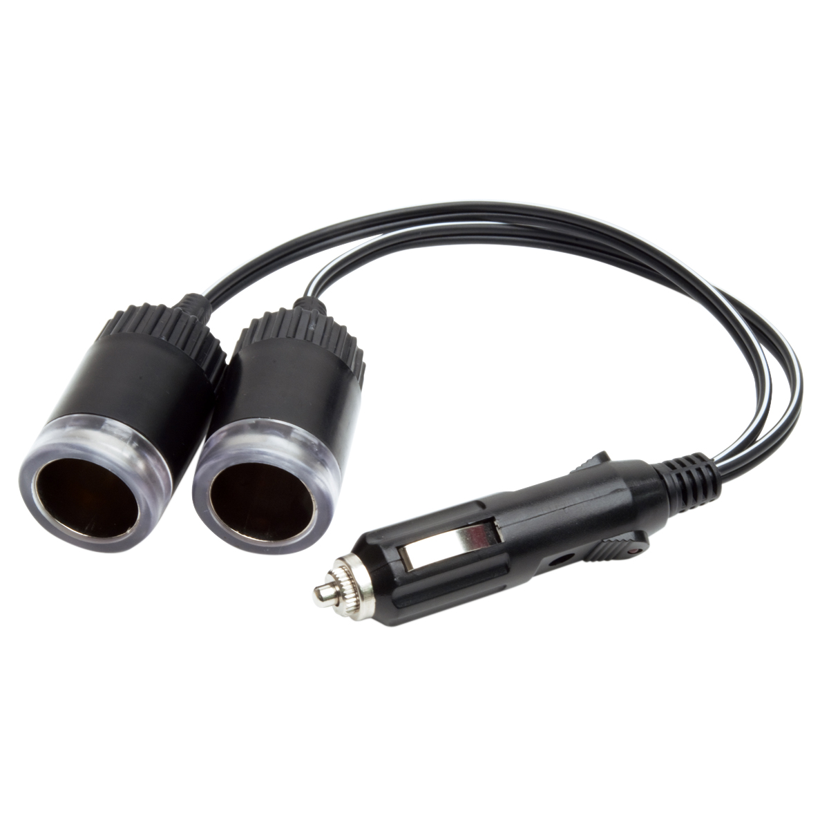 PD9223BL 10 amp Vehicle Auxiliary Power Splitter 12V 2-Way Cigarette Socket Adapter for Car Truck Van - Black