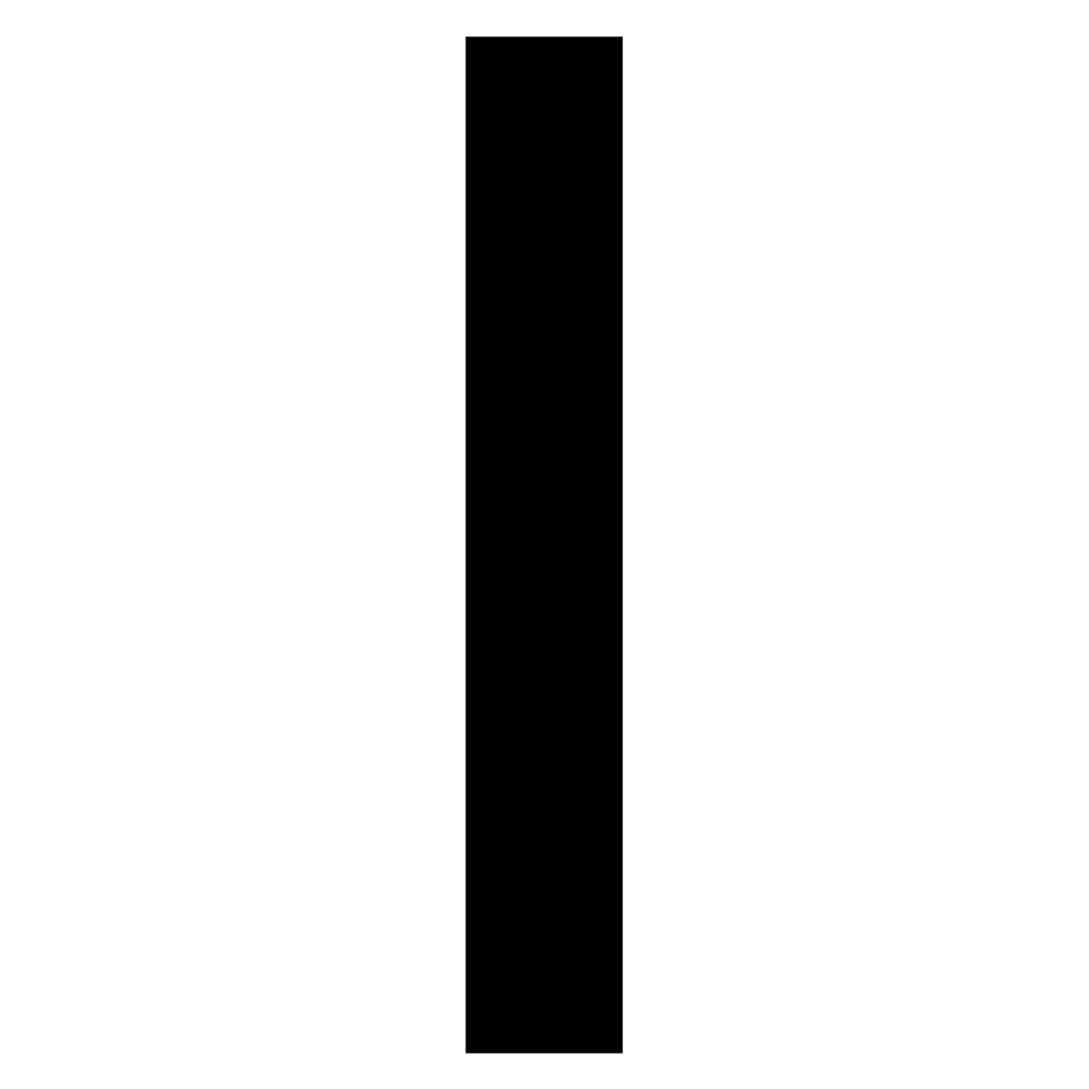 61619 Letter I White Vinyl Adhesive Label - 5 in.