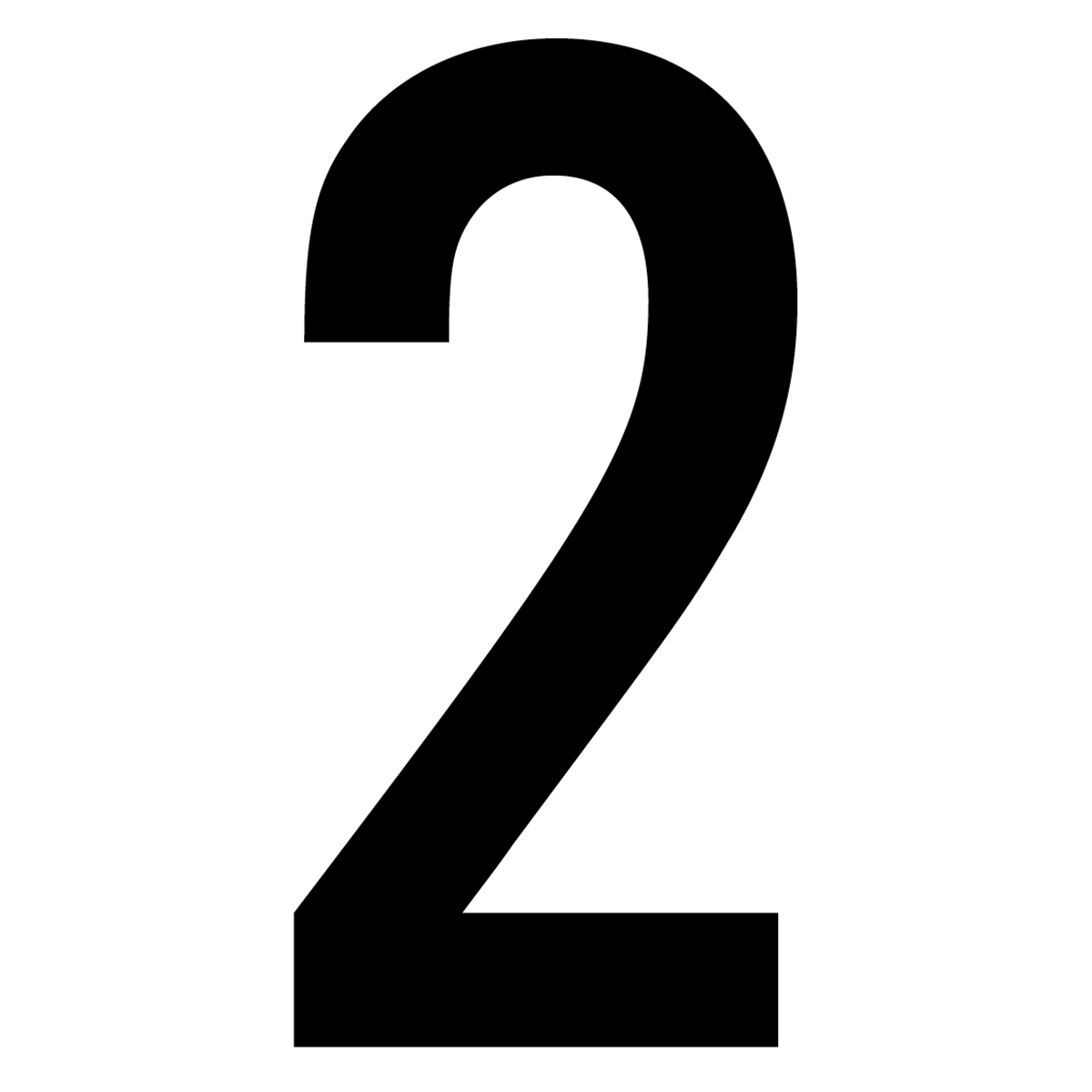 61603 Number 2 White Vinyl Adhesive Label - 5 in.